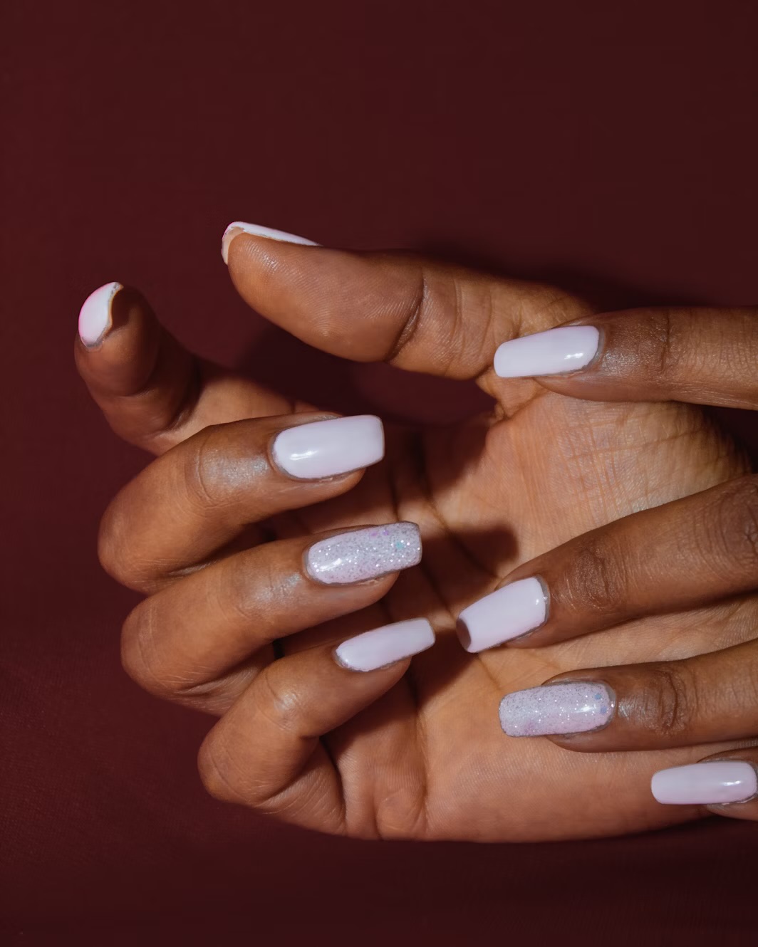 Lilac shimer nails